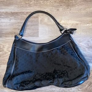 New York & Company Black Shoulder Bag Faux Leather Hobo Purse
